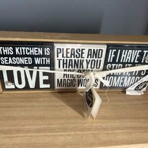 NIB by Kathy,  Kitchen Decor 3 Box Sign Set
